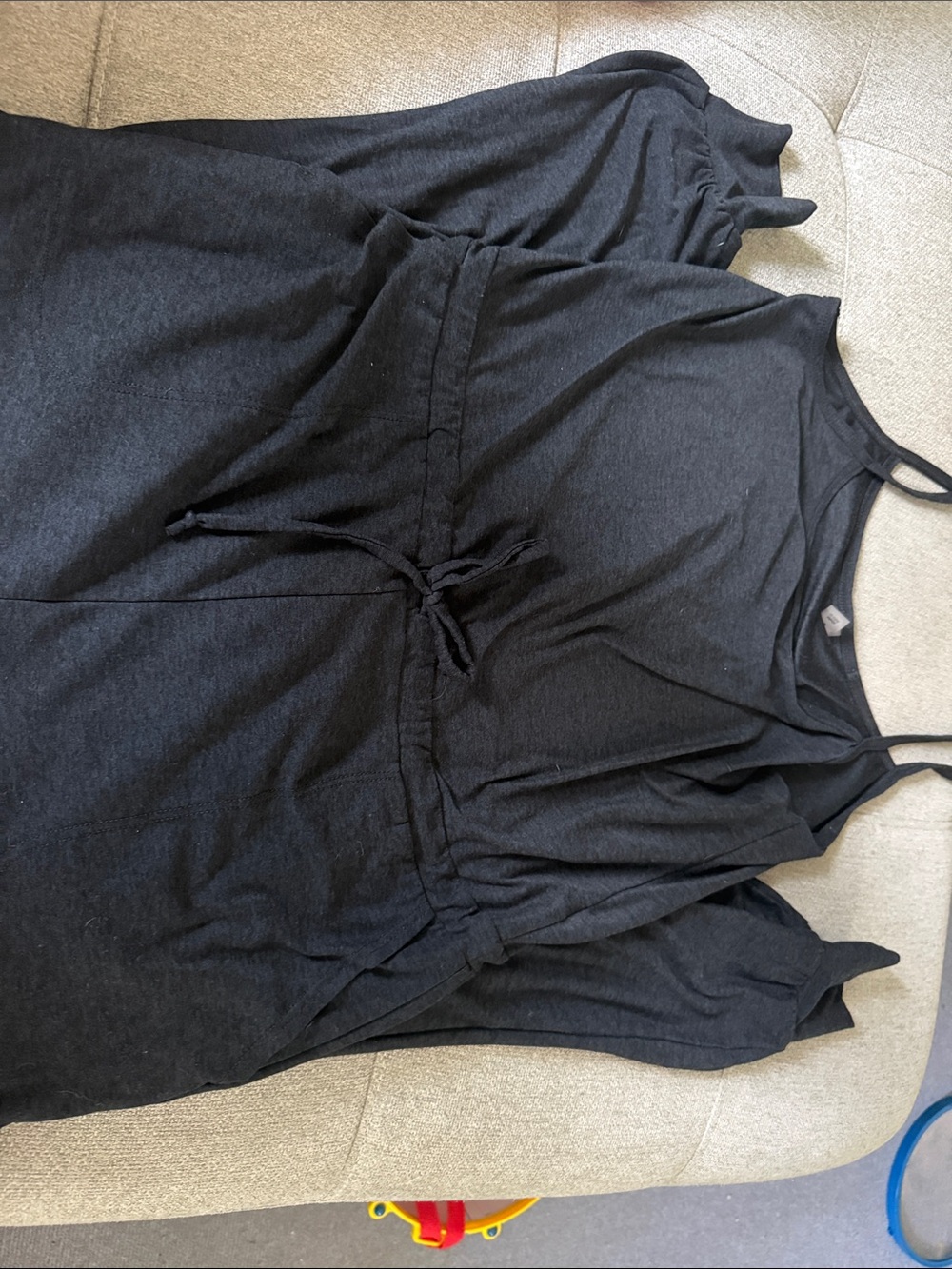 Beyond Yoga Black Drawstring Tank Dress